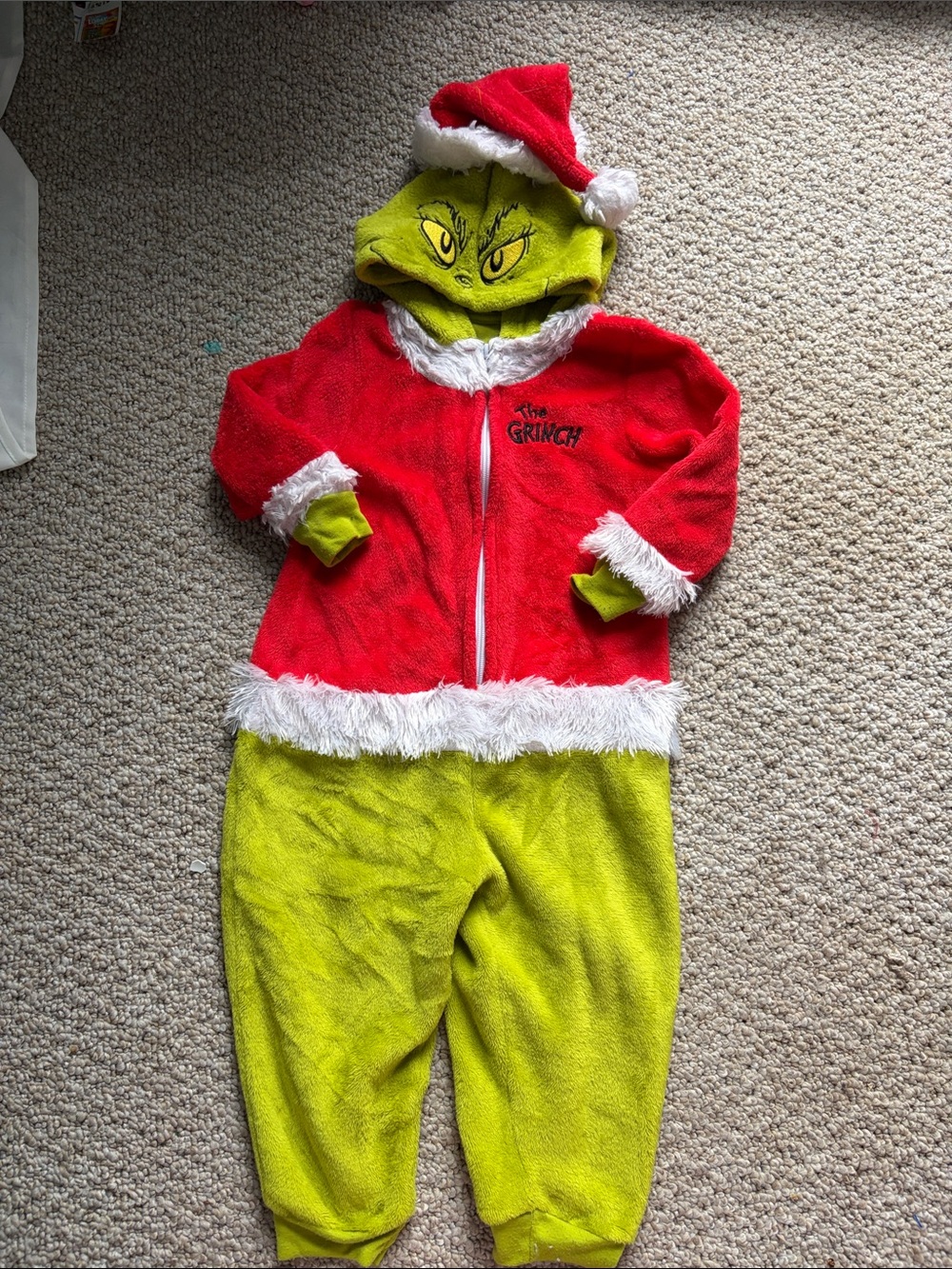 The Grinch Kids' Red & Green Holiday Onesie with Hood